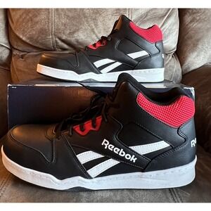 REEBOK BB4500 WORK MEN'S HIGH TOP SNEAKER BLACK/RED BOOTS RB4132 SIZE 14 NEW